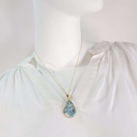 Bijuterie cu larimar natural placata cu aur [9]