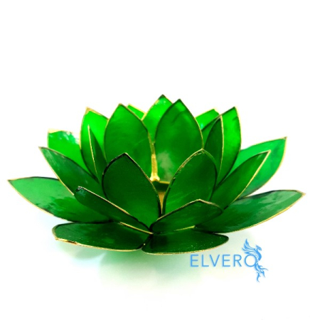 Lotus din sidef de culoare verde, suport lumanare [4]