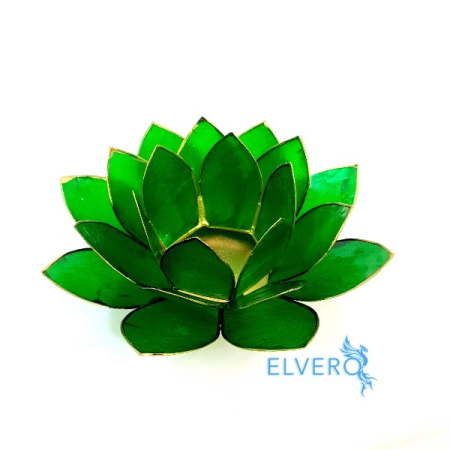 Lotus din sidef de culoare verde, suport lumanare [2]