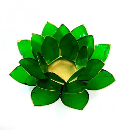 Lotus din sidef de culoare verde, suport lumanare [1]