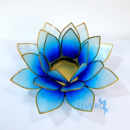 Lotus suport pentru lumânare din sidef albastru [4]