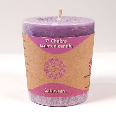 Lumânări parfumate - Lumanare mov parfumata cu uleiuri esentiale paciuli si tamaie