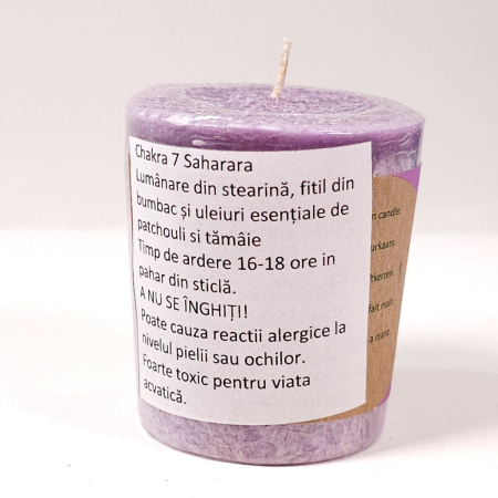 Lumanare mov parfumata cu uleiuri esentiale paciuli si tamaie [2]
