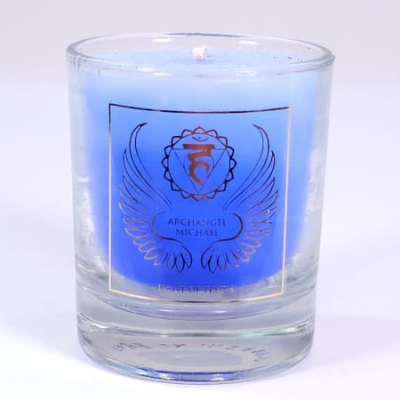 Lumanare parfumata albastra din ceara naturala