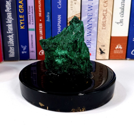 Piatra malachit fibros natural pe suport orgon turmalina [2]