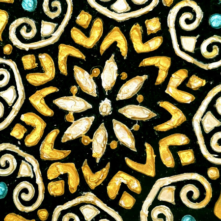 Obiect decorativ pentru casa sau birou mandala cu pietre turmalina [1]