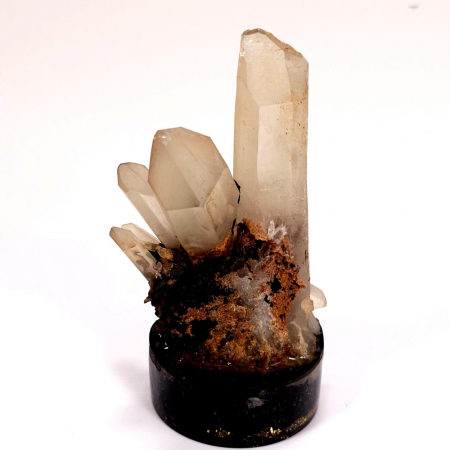 Minerale pe suport orgonic - Cluster cristale cuart lemurian pe suport orgon turmalina
