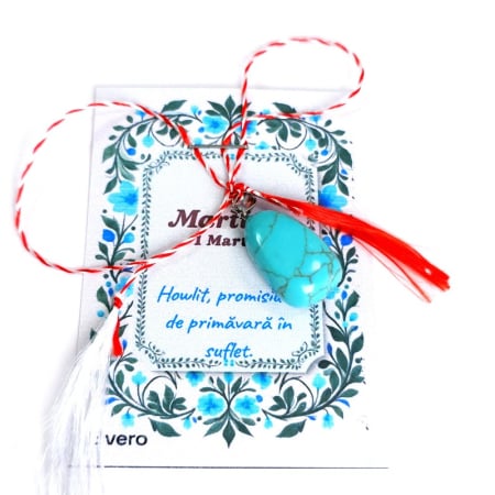 Bijuterii pietre naturale - Mărțișor piatra howlit turcoaz