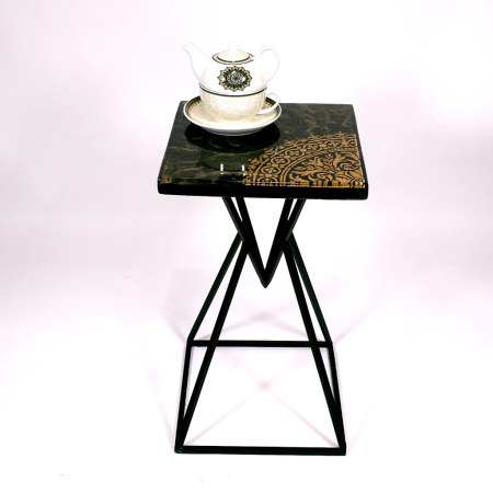 Măsuță de cafea din rășină epoxidică cu cristale de cuarț [2]