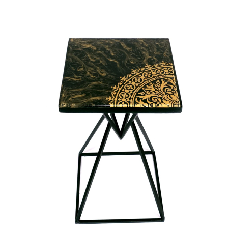 Măsuță de cafea din rășină epoxidică cu cristale de cuarț [4]