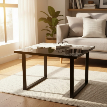 Măsuță de cafea din rășină cu pietre paturale semiprețioase [2]