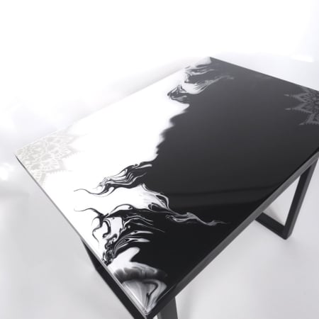 Măsuță de cafea din rășină cu pietre paturale semiprețioase [7]