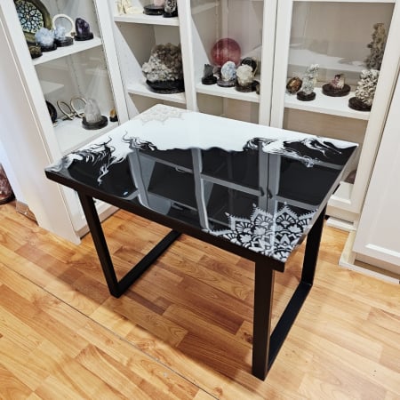 Măsuță de cafea din rășină cu pietre paturale semiprețioase [10]