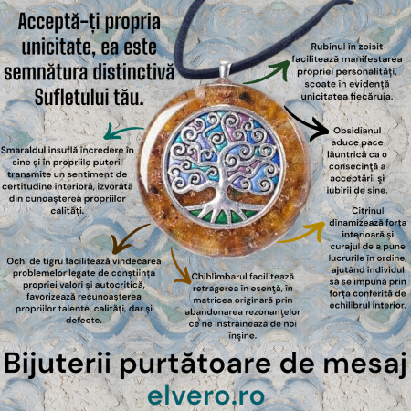 Medalion copac cu coroana multicolora cu mesaj inspirational [4]