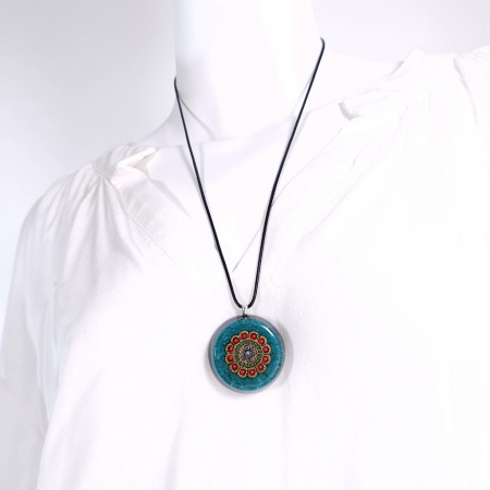 Medalion crisocola orgon cu mandala [6]