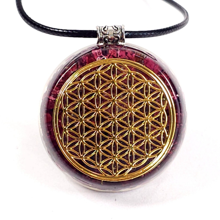 Medalion orgonic floarea vietii cu pietre naturale [1]