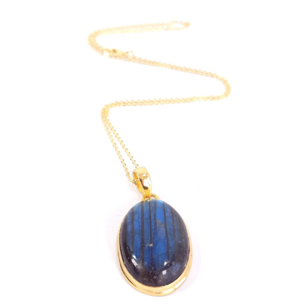 Medalion labradorit placat cu aur [3]