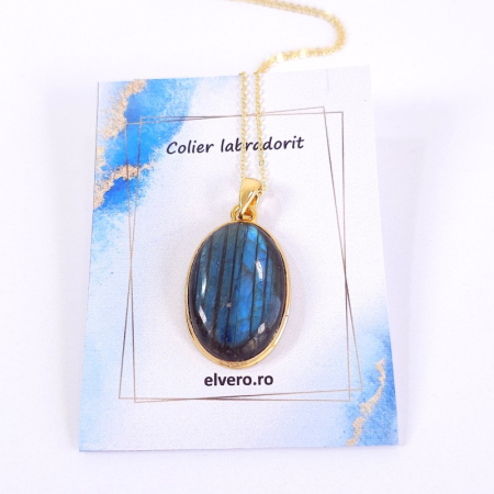 Medalion labradorit placat cu aur [4]