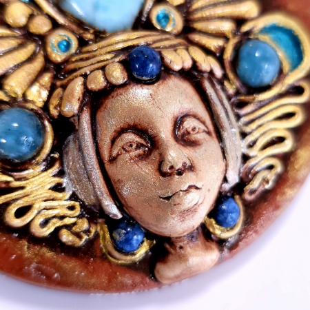 Medalion îngerul înțelepciunii cu larimar natural [4]