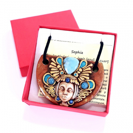 Medalion îngerul înțelepciunii cu larimar natural [7]