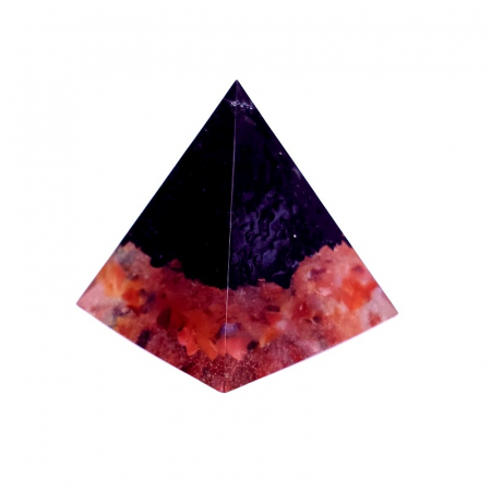 Piramide orgonice - Piramida orgon mica din turmalina neagra si agat