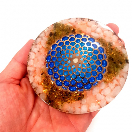 Floare albastra decoratiune din pietre naturale semipretioase [1]