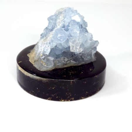 Celestina cluster pe disc orgonic cu turmalina [1]