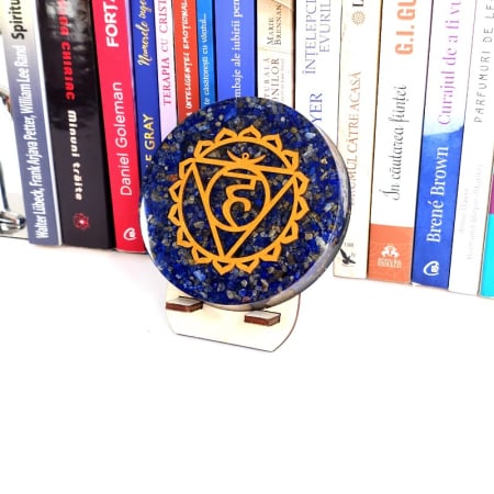 Chakra 5, Vishudda, disc orgonic 11 cm din pietre semipretioase [3]