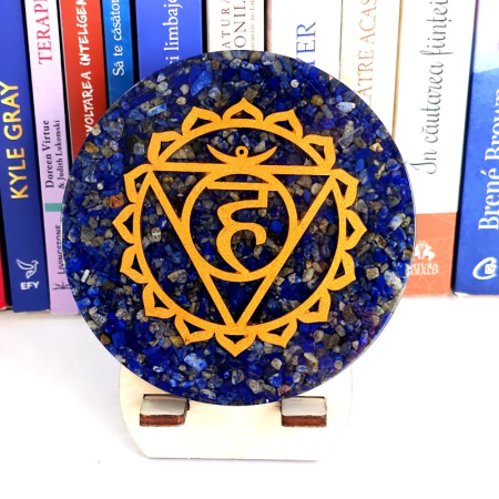 Chakra 5, Vishudda, disc orgonic 11 cm din pietre semipretioase [2]