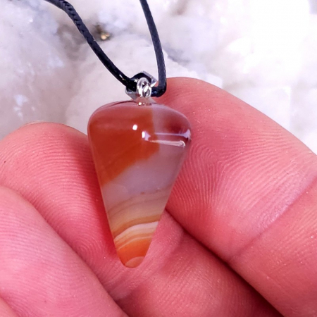Medalion pendul piatra naturala agat cu snur [4]