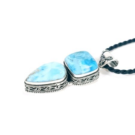 Pandantiv argintat cu pietre de larimar natural [1]