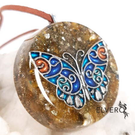 Medalion zen fluture albastru cu pietre naturale [2]