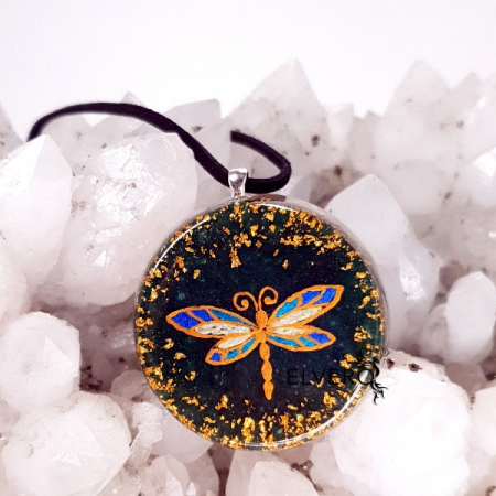 Pandantive Elvero - Libelula medalion handmade din pietre naturale