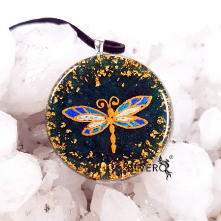 Libelula medalion handmade din pietre naturale [1]