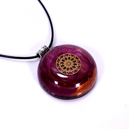 Pandantiv orgonic roșu cu mandala [3]