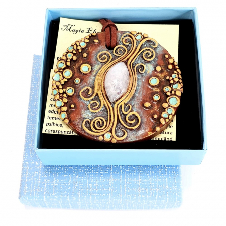 Medalion lut polimer cu piatra lunii naturala [5]