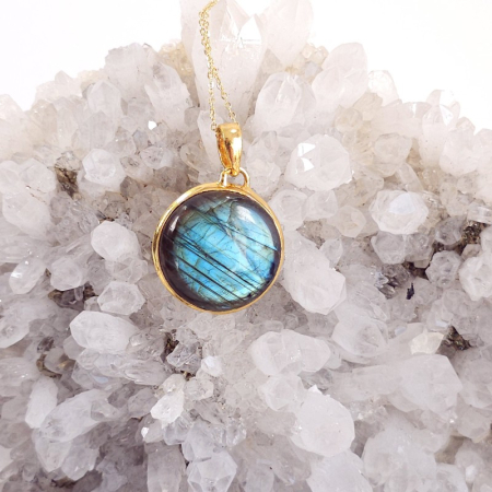 Pandantiv labradorit placat cu aur [7]