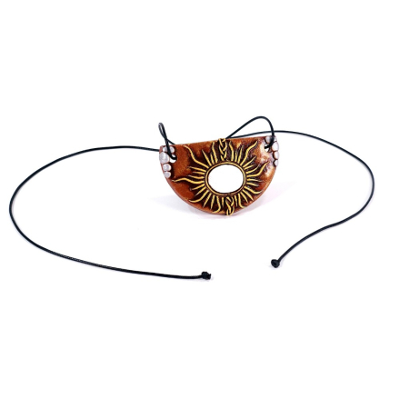 Pandantiv soare din scolecit și lut polimer – design artistic handmade cu simbol solar [9]
