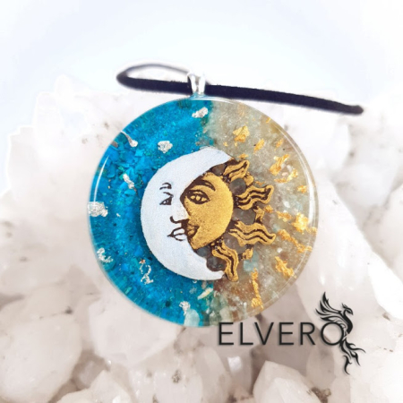Medalion Soare si Luna din pietre naturale semipretioase [1]