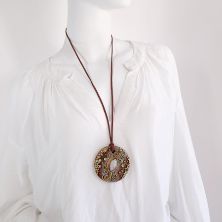 Medalion lut polimer cu piatra lunii naturala [8]