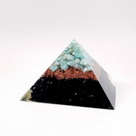 Piramide orgonice - Piramida orgonica din turmalina neagra si amazonit
