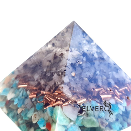 Piramida orgonica din cuart turmalinat si amazonit [2]