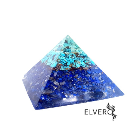 Piramide orgonice - Piramida orgonica din lapis lazuli, howlit si cuart