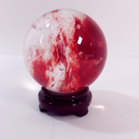 Sfera de cuart cherry 12 cm pe suport [1]