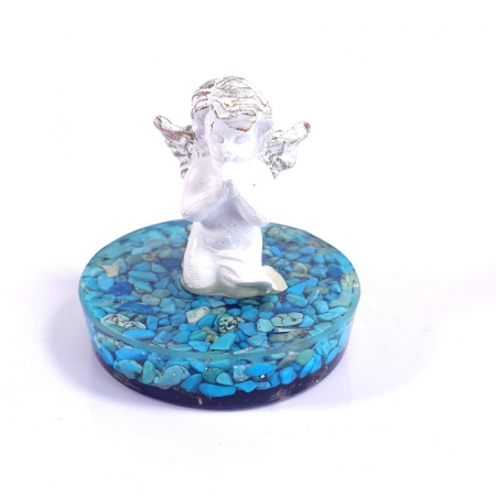 Decorațiuni orgon din pietre naturale - Statueta ingeras pe suport orgon