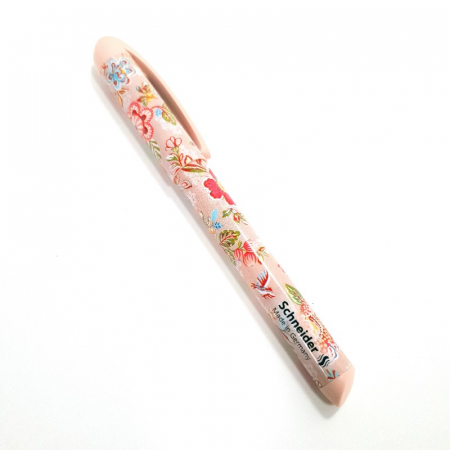 Carti si articole papetarie - Stilou roller Schneider roz-beige cu modele florale