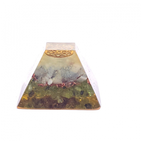 Piramide orgonice - Trunchi piramida orgon mica cu peridot
