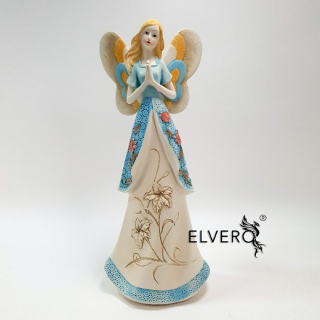 Wellness - Zână cu păr blond și rochie albastră, statuetă, 32x14x8 cm