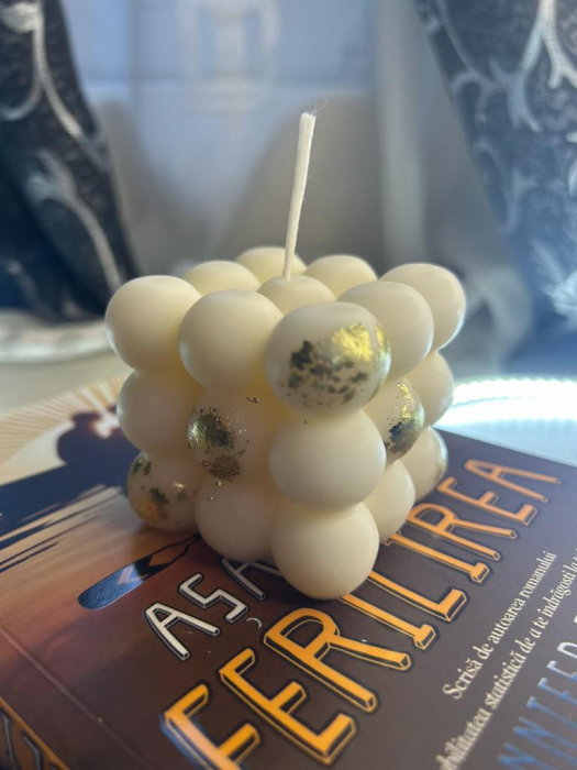 Lumanare decorativa din ceara de soia , Bubble , fara parfum ,125 g [4]