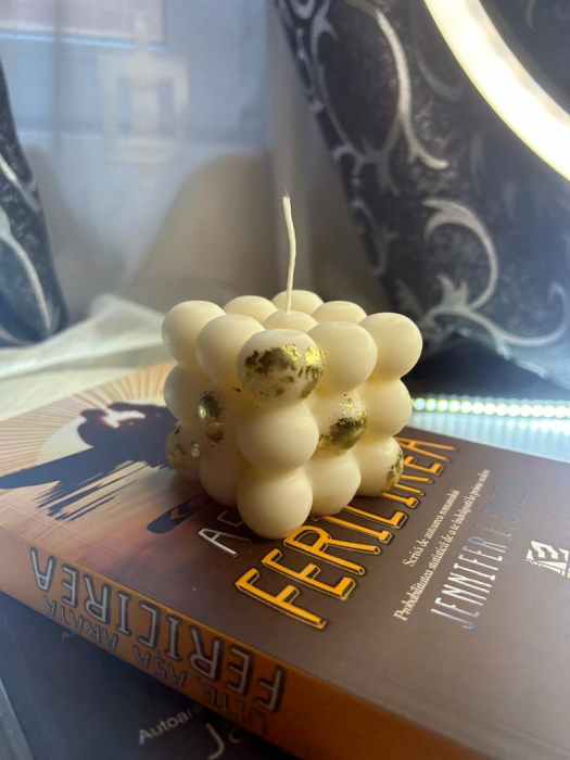 Lumanare decorativa din ceara de soia , Bubble , fara parfum ,125 g [5]